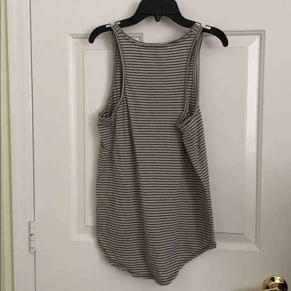Old Navy Tank Top Medium Striped Grey Relaxed Fit Black - Picture 7 of 8